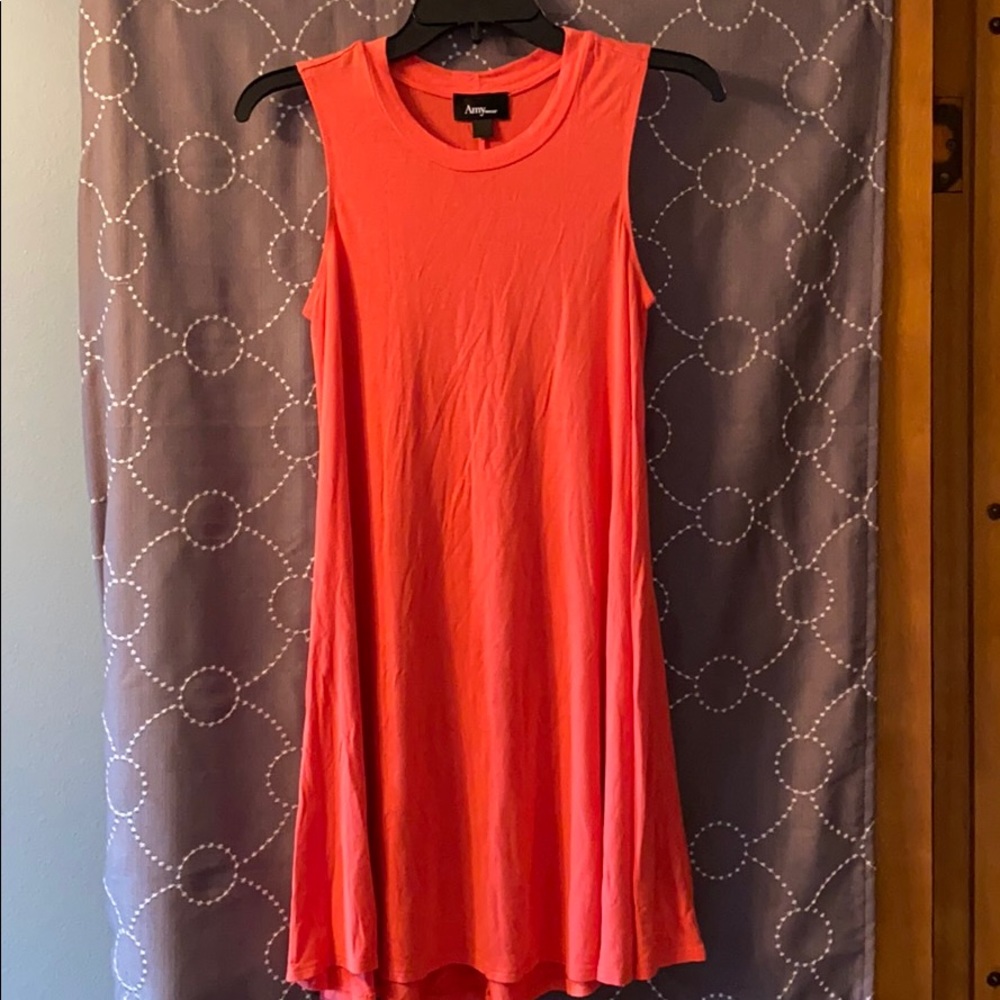 Amywear coral pink dress